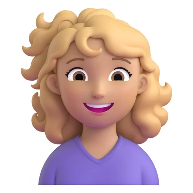 girl cruise director with curly dirty blonde hair in a ponytail, very happy sticker