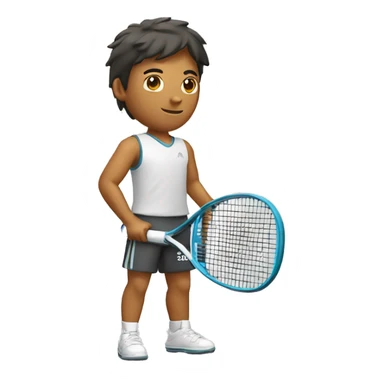 sport player's back symmetric holding racquet in front sticker