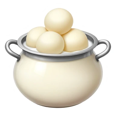 a pot filled with rasgulla and make it so that i can use in my react project sticker