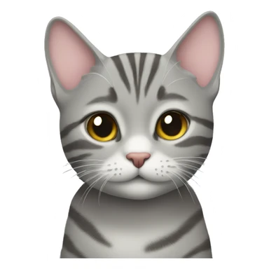 Grey tabby cat giving a kiss  sticker