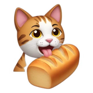 cat eating bread sticker