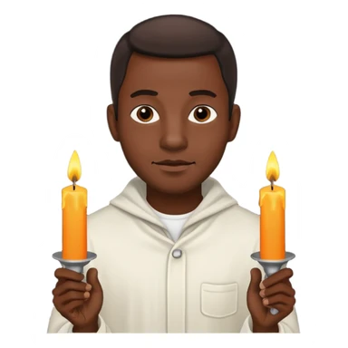 black man holding candles sticker