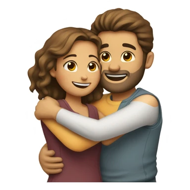 couple hug with warm smiles sticker