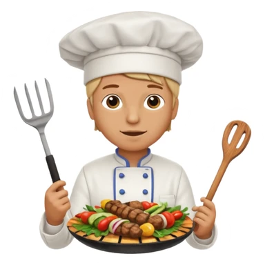 Grilling person like a kebab sticker