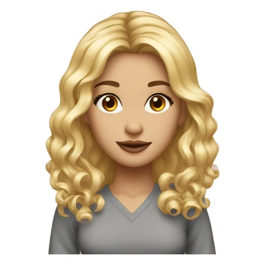 blond-midi lenght hair full mody sticker