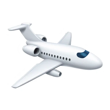 White rounded jet plane sticker