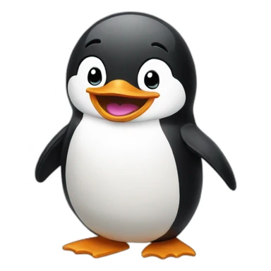 Laughing penguin sticker