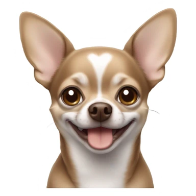 brown grey chihuahua smiling  sticker