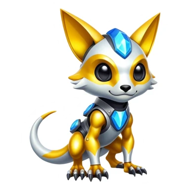 Shiny Epic Edgy Cute Colorful Vibrant Modern Vernid-Protogen-creature-animal, full body sticker