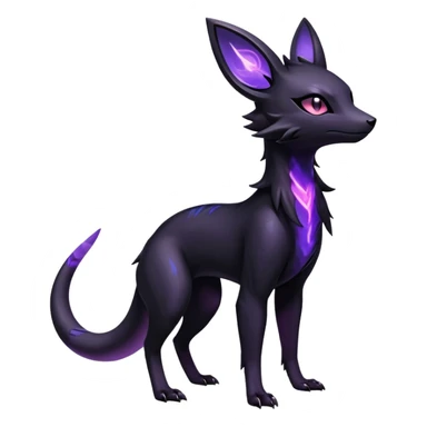 Shiny Dark Edgy Majestic Sophisticated Modern Gothic Gloomy Futuristic Salandit-Umbreon-Delcatty-Hybrid (Full body) sticker