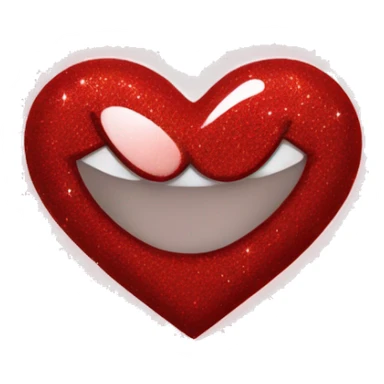 Red sparkling heart sticker