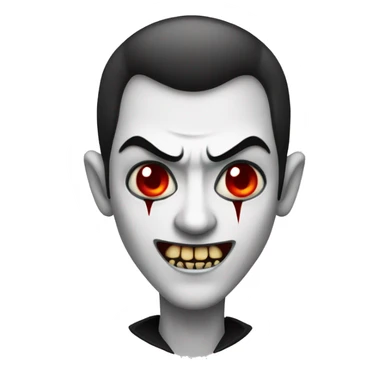 Vampire with red eyes, white skin and sharp teeth sticker