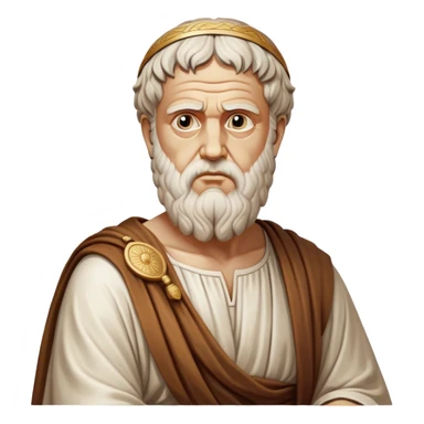 Cinematic Realistic portrait of Plato, depicted as a wise ancient philosopher with a contemplative gaze and detailed traditional Greek attire, rendered in soft, classical lighting that evokes antiquity sticker