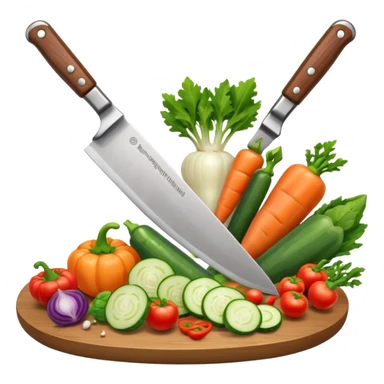 only a knife chopping vegetables sticker