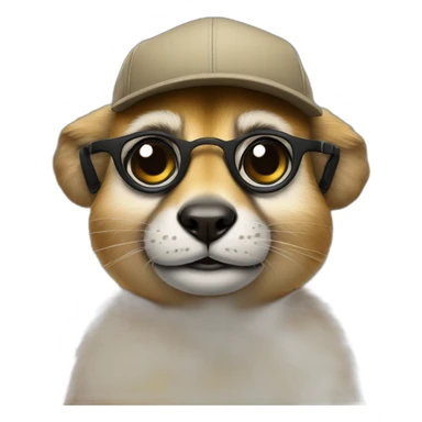 Suricate avec casquette et lunette sticker