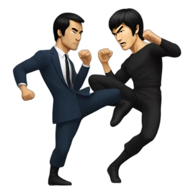 Bruce Lee fighting macron  sticker