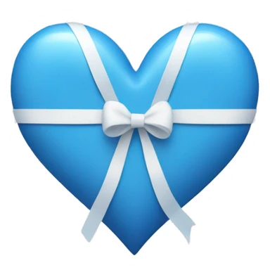 blue heart with white ribbon sticker