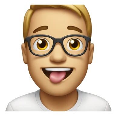 Tongue out looking up with eyes sticker