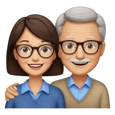  Older Couple with women brunettes sticker