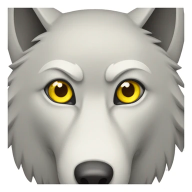 wolf with one yellow eye and one white eye  sticker