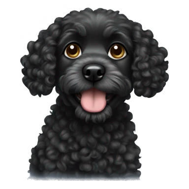 Small black curly dog sticker