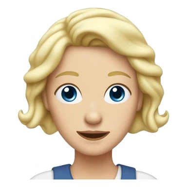 Blond blue eyes mom with earplugs sticker
