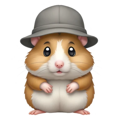 sad hamster in a hat sticker