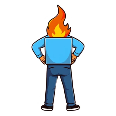 Jeff Bezos with his butt on fire sticker