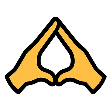 two hands forming a pyramid with their fingers sticker