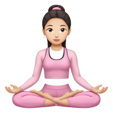 asian yoga girl light pink clothes  sticker
