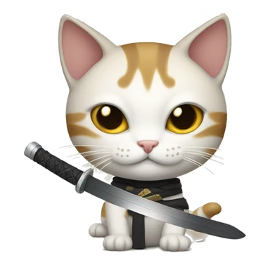 Cat with katana sticker