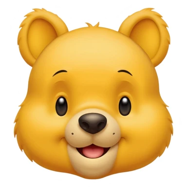 ursinho Pooh face, winking expression, yellow, simple sticker