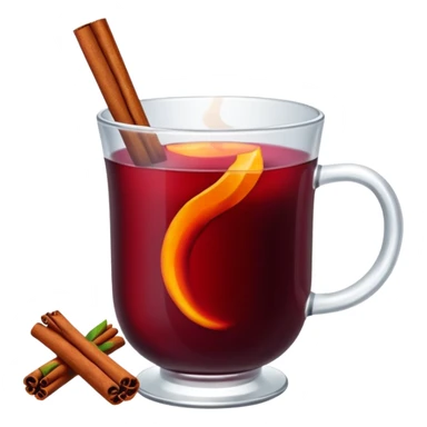 mulled wine in glass cup without straw sticker