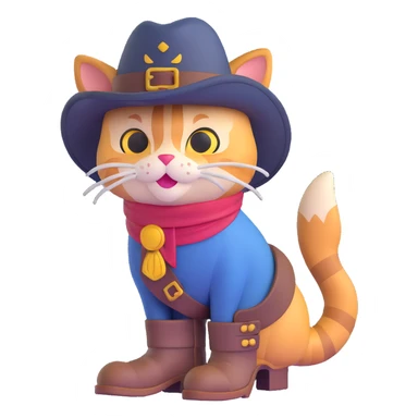 Puss in Boots with a hat and boots sticker