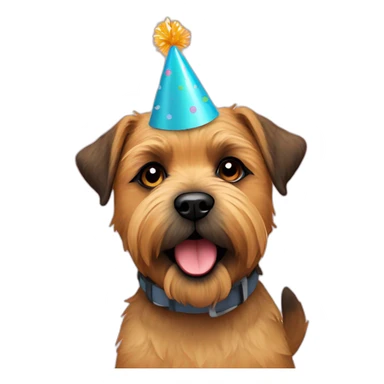 border terrier birthday sticker