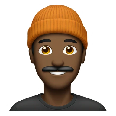 A mustache man wearing a beanie  sticker
