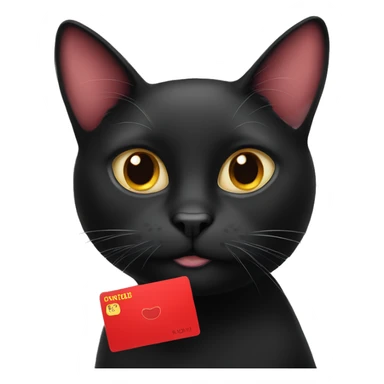 black cat whit red cocard sticker