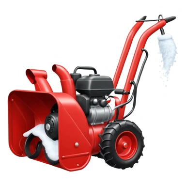 red snowblower emoji with snow being blown actively sticker
