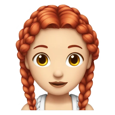 japaenese girl with red hair and braid hair sticker