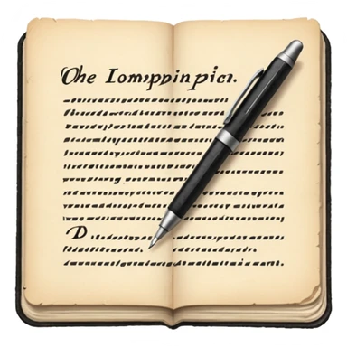 a paper manuscript that is a screenplay with a ballpoint pen sticker