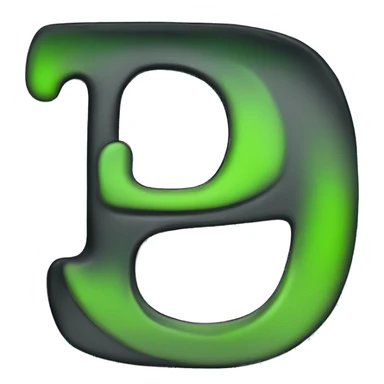 B LETTER black with green highlight sticker