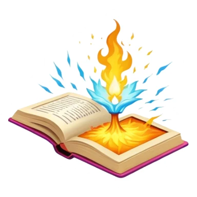 Un libro con un aura de colores vibrantes, con destellos dorados flotando a su alrededor,  un rayo de luz atravesándolo, simbolizando la explosión de creatividad sin miedo.  sticker