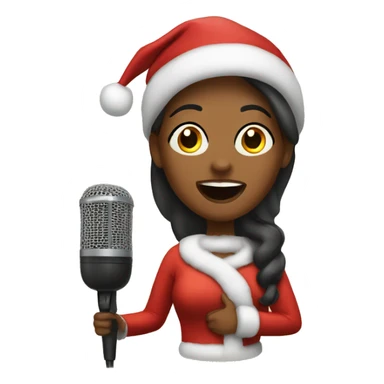 Woman singing Christmas songs sticker