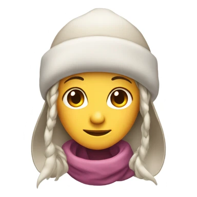 A hat with earflaps with long ears on a girl sticker