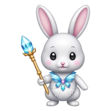 Fairy glitter bunny with wand  sticker