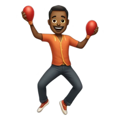 Man dancing with maracas sticker