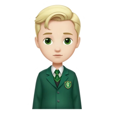pregnant man in Slytherin uniform, pale skin, short blonde hair slicked back sticker