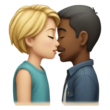 Boy and girl kissing sticker
