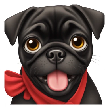 Black pug in a red dress sticker