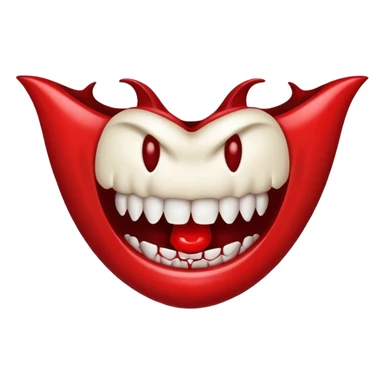 drool emoji drooling blood with vampire teeth sticker